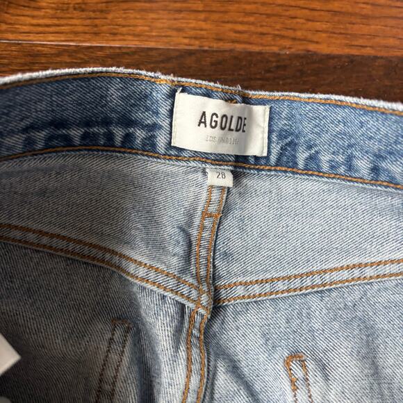 Agolde 90’s Pinch Waist High Rise Straight Jeans Navigate Sz 28 - Picture 5 of 12